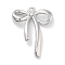 Rack Plating Alloy Pendants, Lead Free & Cadmium Free & Nickel Free, Bowknot Charms, Platinum, 26x20x4mm, Hole: 1.6mm