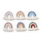 Polypropylene Pendants, with Alloy Findings, Rainbow, Mixed Color, 42~48x49~70x6.5~7.5mm, Hole: 5mm