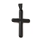 304 Stainless Steel Pendants, Cross Charm, Religion, Black, 37x23x7mm, Hole: 8x5mm