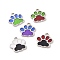 Alloy Enamel Pendants, Dog Paw Print Charm, Platinum, 17x16x1mm, Hole: 1.8mm