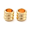 Brass Beads, Grooved Beads, Column, Real 14K Gold Plated, 6x5.5mm, Hole: 4.5mm