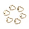 Brass Screw Carabiner Lock Charms, for Necklaces Making,  Heart, Golden, 18.5x18.5x2mm, Screw: 6x5.5mm