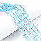 Glass Beads Strands, Faceted, Rondelle, Light Sky Blue, 3.5~3.8x3mm, Hole: 0.4mm, about 105~110pcs/strand, 29~31cm