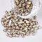 6/0 Two Cut Glass Seed Beads, Hexagon, Metallic Colours, PeachPuff, 3.5~5x3.5~4mm, Hole: 1mm, about 4500pcs/bag