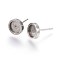 Tarnish Resistant 304 Stainless Steel Stud Earring Settings, Flat Round, Stainless Steel Color, 8x2mm, Tray: 6mm, Pin: 0.7mm