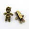 Tibetan Style Alloy Slide Charms, Human, Nickel Free, Antique Bronze, 25x17x7mm, Hole: 3x13mm