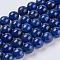 Natural Lapis Lazuli Beads Strands, Grade A, Round, 10mm, Hole: 1mm, about 38pcs/strand 15.5 inch