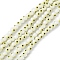 Baking Painted Glass Beads, Round with Evil Eye, Champagne Yellow, 6x5mm, Hole: 1.2mm, about 63~68pcs/strand, 13.70~15.04(34.8~38.2cm)