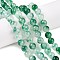 Dyed Natural White Jade Beads Strands, Two Tone, Round, Sea Green, 8x8mm, Hole: 0.9mm, about 47~48pcs/strand, 15.16~15.72''(38.5~39.3cm)