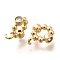 Brass Micro Pave Cubic Zirconia Tube Bails, Cadmium Free & Nickel Free & Lead Free, Real 18K Gold Plated, 12x9.5x3.5mm, Hole: 1.6mm, Inner Diameter: 5mm
