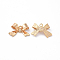Brass Charms, Bowknot, Real 18K Gold Plated, 10.5x15x3.5mm, Hole: 1mm