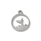304 Stainless Steel Pendants, Round Ring with Fishtail Charms, Stainless Steel Color, 11x9x1mm, Hole: 1mm