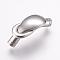 Tarnish Resistant 304 Stainless Steel Magnetic Clasps with Glue-in Ends, Smooth Surface, Stainless Steel Color, 42x15x8mm, Hole: 5mm