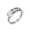 201 Stainless Steel Finger Rings, Word I am Enough, Stainless Steel Color, Inner Diameter: 20mm