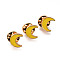 Alloy Enamel Brooches, Enamel Pin, with Butterfly Clutches, Moon, Light Gold, Cadmium Free & Nickel Free & Lead Free, Gold, 11x12.5x2mm, Pin: 1mm
