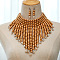 Alloy & Natural Shell & Wood Bead Necklaces & Dangle Earrings for Women, Platinum, Goldenrod, 460mm