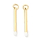 Brass Enamel Pendants, with Jump Rings, Cadmium Free & Lead Free, Matchstick Charms, Real 18K Gold Plated, White, 26.5mm, Hole: 3.5mm