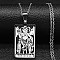 201 Stainless Steel Enamel Pendant Necklace, The Devil Tarot, Stainless Steel Color, 19.33 inch(49.1cm)