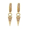 Clear Cubic Zirconia Cone Drop Huggie Hoop Earrings, Brass Jewelry for Women, Golden, 31mm, Pin: 0.9mm
