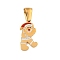 Christmas Theme 304 Stainless Steel Pendants, with Enamel, Golden, Santa Claus Letter Charm, Letter R, 16x8.5x1.5mm, Hole: 6x3mm