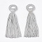 Polyester Tassel Big Pendant Decorations, Light Grey, 98~110x24~26x10~15mm, Hole: 14mm