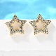 Серьги-гвоздики из латуни с микропаве из кубического циркония EJEW-D304-33G-4