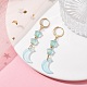 Серьги-подвески из стекла с подвеской в виде луны и звезд EJEW-JE05605-02-2