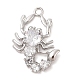 Подвески из прозрачного стекла с инкрустацией из латуни KK-S388-32P-1
