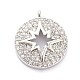 Латунные микропаве прозрачные подвески с фианитом ZIRC-L091-088P-1