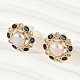 Серьги-гвоздики из латуни с имитацией жемчуга KK-D301-08G-1