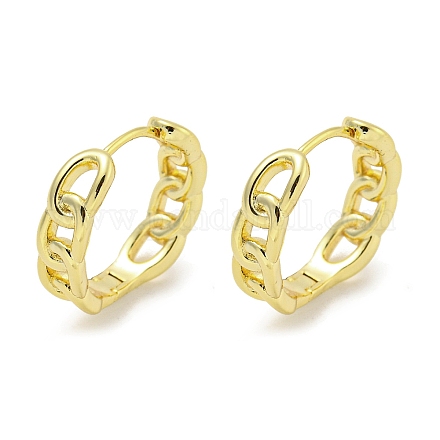 Серьги-кольца из латуни в форме цепочки EJEW-L211-009D-G-1