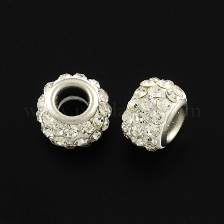 Полимерная глина Rhinestone Rondelle европейские шарики RB-R031-01-1