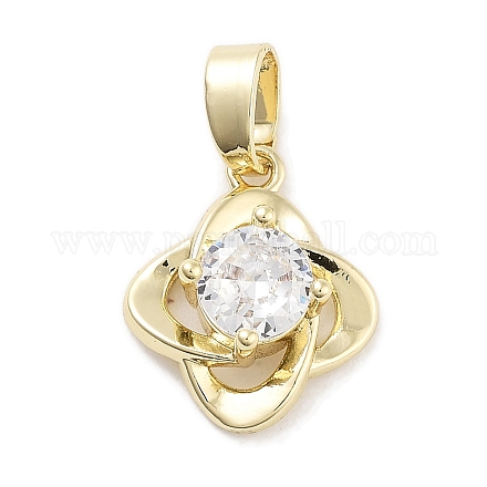 Латунные микропаве прозрачные подвески с фианитом ZIRC-L104-006G-1