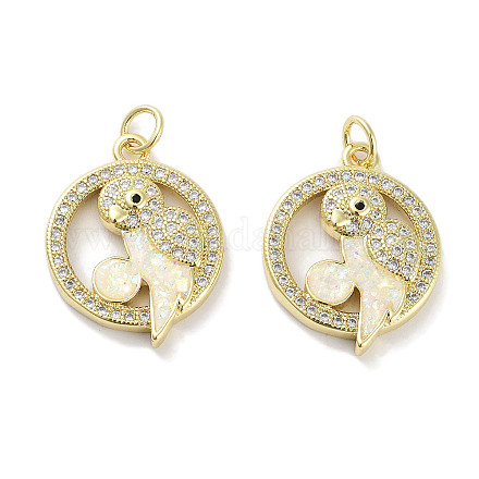 Латунные микропаве прозрачные подвески с фианитом KK-L213-024G-01-1