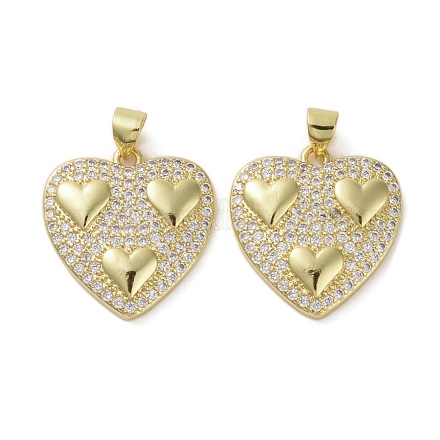 Латунные микропаве прозрачные подвески с фианитом KK-H466-08G-04-1