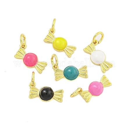 Подвески из латуни с эмалью в стойку KK-U021-04-G-1