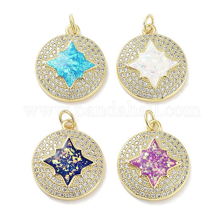 Латунные микропаве прозрачные подвески с фианитом KK-L213-003G-1