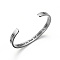Tarnish Resistant Stainless Steel Cuff Bangle for Women, Arrow with Word Pattern, Stainless Steel Color, Inner Diameter: 2-1/2 inch(6.4cm)