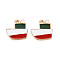 Rack Plating Alloy Pendants, Cadmium Free & Lead Free, Ship, FireBrick, 15x15x2mm, Hole: 1.6mm