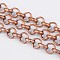 Iron Rolo Chains, Belcher Chain, Unwelded, Lead Free & Nickel Free, Unwelded, Red Copper Color, with Spool, Link: 5mm in diameter, 1.5mm thick, about 164.04 Feet(50m)/roll