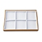 2 Row 6 Grids Removable Imitation Leather Jewelry Trays, Rectangle, for Rings, Earrings, Necklaces, White, 20x30x3cm