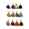 24Pcs 12 Colors Polymer Clay Rhinestone Beaded Pendants, with Iron Findings, Round Charm, Mixed Color, 16mm, Hole: 2.5mm, 2pcs/color