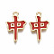 Brass Enamel Pendants, Nickel Free, Real 18K Gold Plated, Chinese Character 