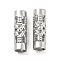 Tarnish Resistant 304 Stainless Steel Beads, Hollow, Column with Flower, Stainless Steel Color, 12.5x4mm, Hole: 3mm