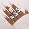 Alloy Finger Rings Sets, with Rhinestone & Resin, Platinum, Inner Diameter: 17mm