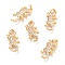Brass Micro Pave Clear Cubic Zirconia Pendants, with Jump Rings, Gecko Shape, Real 18K Gold Plated, 16.6x8x2.6mm, Hole: 2.1mm