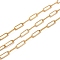 304 Stainless Steel Paperclip Chains, with Spool, Soldered, PVD Vacuum Plating, Real 18K Gold Plated, 10x3.5x0.7mm, 10.93 yards(10m)/roll