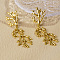 Vintage stainless steel coral drop earrings for women daily party fashion jewelry