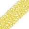 Electroplate Glass Beads Strands, AB Color Plated, Faceted, Rondelle, Champagne Yellow, 4x3mm, Hole: 0.4mm, about 110~115pcs/strand, 39~40cm