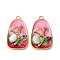 Alloy Enamel Flower Pendants, Teardrop Charms with ABS Imitation Pearl and  Glitter Powder, Rack Plating, Light Gold, Pearl Pink, 31x18x5mm, Hole: 2mm